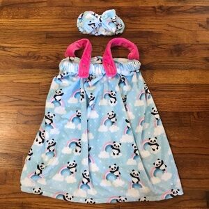 Girls Kids Bath Towel Wrap Cover Headband Hair Wrap
Cotton Plush Panda & Rainbow